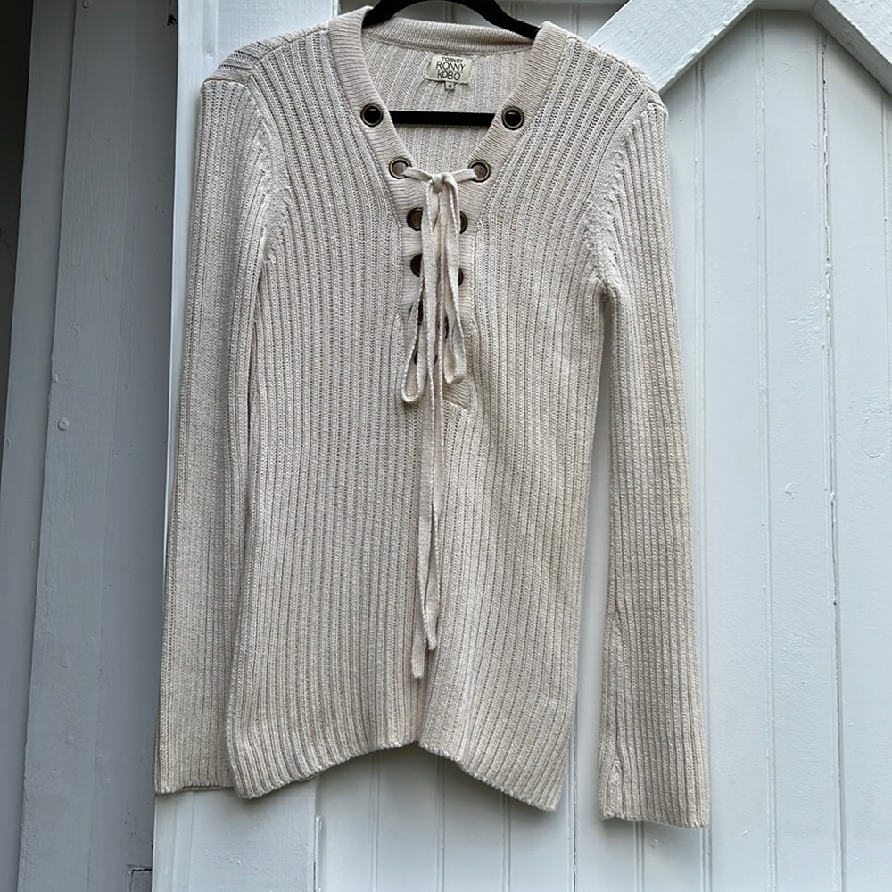 Torn by Ronny Kobo cotton sweater. Women medium